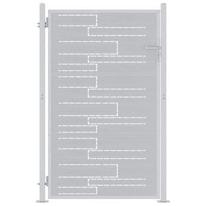 vidaXL Port&atilde;o de Jardim 85 x 144 cm A&ccedil;o inoxid&aacute;vel Prateado Tranc&aacute;vel