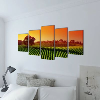 Políptico impressão campos/plantações 100 x 50 cm