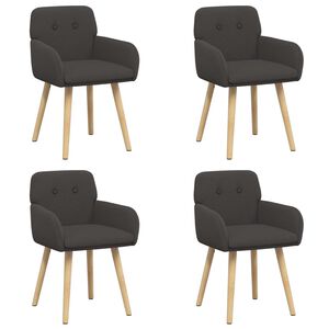 vidaXL Cadeiras de Jantar 4 unid. Boucl&eacute; Cinzento-Escuro