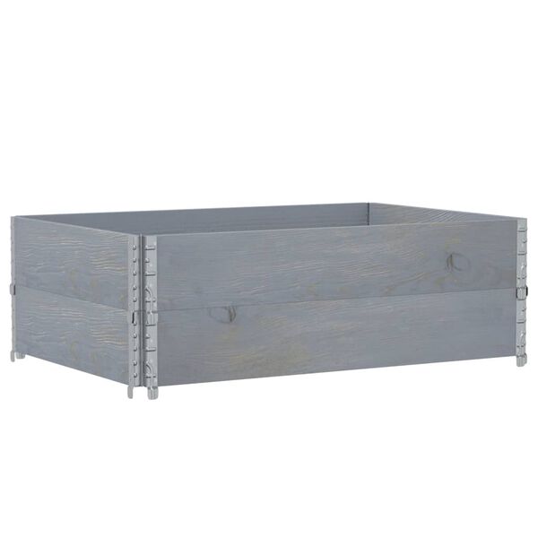 vidaXL Colares p/ paletes 2 pcs 120x80 cm madeira pinho maci&ccedil;a cinza