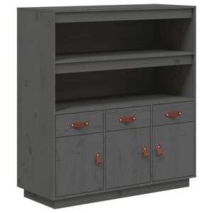 vidaXL Aparador alto 100x40x108,5 cm pinho maci&ccedil;o cinzento