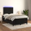 vidaXL Cama box spring c/ colch&atilde;o e LED 120x190 cm couro artif. preto