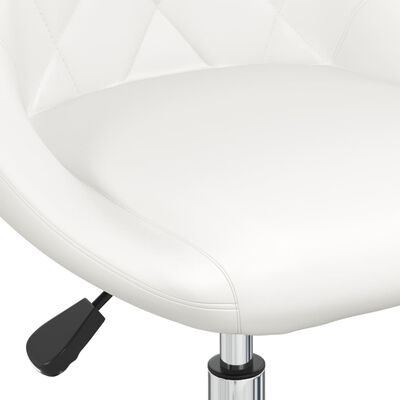 vidaXL Cadeira de jantar giratória couro artificial branco