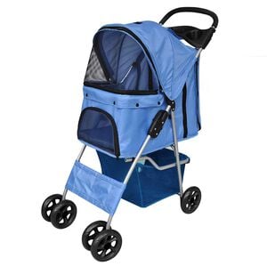 vidaXL Carrinho para c&atilde;es azul