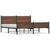 vidaXL Estrutura cama sem colch&atilde;o 180x200 cm metal carvalho castanho