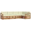 vidaXL Conjunto de Sof&aacute;s para Exterior 5 pcs Natural e Creme