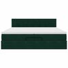 vidaXL Estrutura de cama otomana com colch&atilde;o verde escuro Veludo