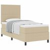 vidaXL Cama Box com cabeceira Cinza Claro e Branco 100 x 200 cm