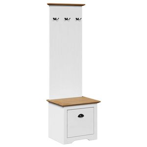 vidaXL Arm&aacute;rio corredor com ganchos BODO branco castanho 50x40x157 cm