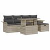 vidaXL Conjunto de Sof&aacute; de Jardim 6 unid. Cinzento-claro vime PE