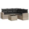 vidaXL 6 pcs conj. sof&aacute;s jardim com almofad&otilde;es vime PE cinzento-claro