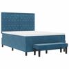 vidaXL Cama Box com colch&atilde;o Azul escuro 140 x 200 cm Veludo