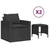 vidaXL 4 pcs conjunto de sof&aacute;s para jardim c/ almofad&otilde;es vime PE preto