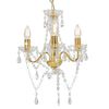 vidaXL Lustre com contas redondo 3 x E14 dourado