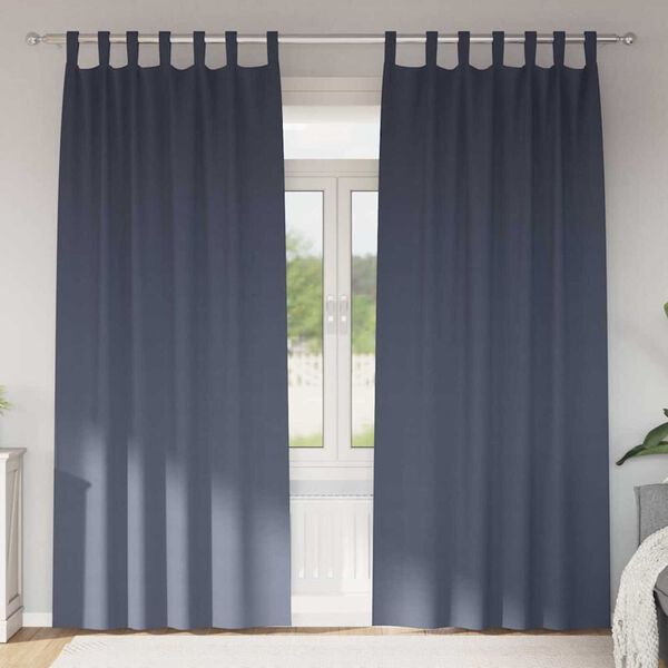 vidaXL Cortinas Blackout com Argolas 2 pcs Antracite 245 x 140 cm