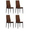 vidaXL Cadeiras de jantar 4 pcs tecido castanho