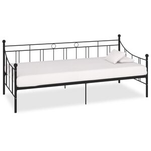 vidaXL Estrutura sof&aacute;-cama 90x200 cm metal preto