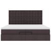 vidaXL Estrutura de cama otomana com colch&otilde;es tecido castanho escuro