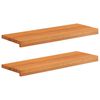 vidaXL Degraus de escada 2 unid. 80 x 25 x 2 cm Marrom Claro