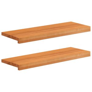 vidaXL Degraus de escada 2 unid. 80 x 25 x 2 cm Marrom Claro