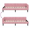 vidaXL Estrutura de Cama de Canto Rosa 80 cm x 200 cm Veludo