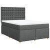 vidaXL Cama com molas/colch&atilde;o 140x190 cm tecido cinzento-escuro