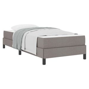 vidaXL Cama Box com colch&atilde;o Cinzento-acastanhado 90 x 190 cm tecido