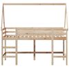 vidaXL Cama alta c/ escada e telhado 90x190 cm pinho maciço