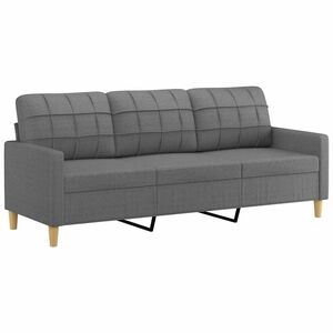 vidaXL Sof&aacute; de 3 lugares 180 cm tecido cinza-escuro