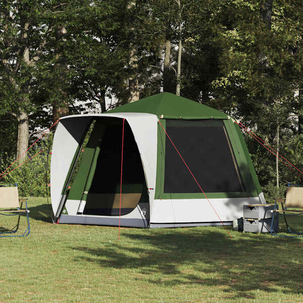 vidaXL Barraca de Camping Cabana Verde 420 x 420 x 227 cm Poli&eacute;ster