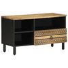 vidaXL M&oacute;vel de TV 80x33,5x46 cm madeira mangueira &aacute;spera maci&ccedil;a preto
