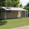 vidaXL Jaula para c&atilde;o com telhado/porta 4x2x2 m a&ccedil;o galvanizado cinza