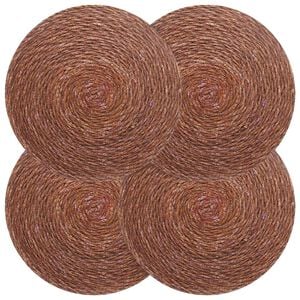 vidaXL Sousplat de Erva Marinha 4 unid. Castanho 100% Erva marinha