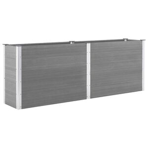 vidaXL Canteiro elevado de jardim 250x50x91 cm WPC cinzento