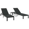 vidaXL Cama de Sol 3 unid. vime PE Preto