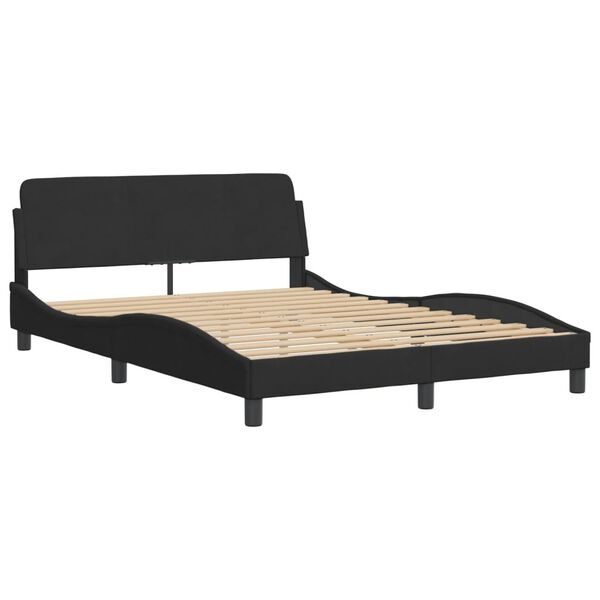 vidaXL Cama com colch&atilde;o Dover 140x190 cm veludo preto
