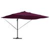 vidaXL Guarda-sol Manual Vermelho Bordeaux 352 x 251 x 265 cm
