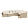 vidaXL 9 pcs conjunto de sof&aacute;s p/ jardim com almofad&otilde;es vime PE bege