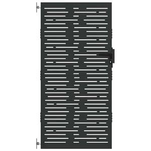 vidaXL Port&atilde;o de Jardim Preto 85 x 175 cm A&ccedil;o com Revestimento em P&oacute;
