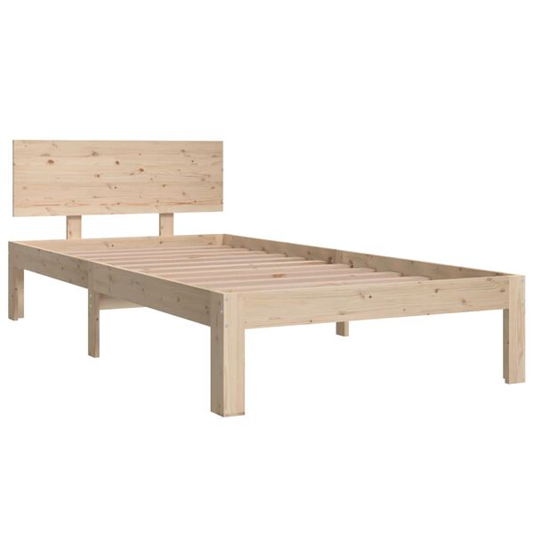 vidaXL Estrutura de cama solteiro 90x190 cm madeira maci&ccedil;a