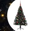 vidaXL &Aacute;rvore de Natal Artificial Pr&eacute;-iluminada Preto 150 cm PVC