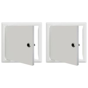 vidaXL Painel de Acesso 2 pcs Branco 23 x 23 x 3 cm A&ccedil;o