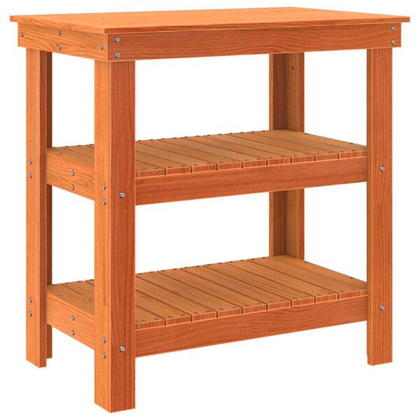 vidaXL Bancada de trabalho Marrom Cera 78,5 x 50 x 80 cm