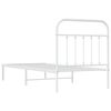 vidaXL Estrutura de cama com cabeceira 90x190 cm metal branco