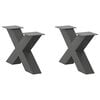 vidaXL P&eacute;s para mesa de centro em formato de X, 2 pe&ccedil;as, antracite, 50x(30-31) cm, a&ccedil;o