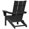 vidaXL Cadeira Adirondack Dobrável Preto 74.5 x 80.5 x 90cm HDPE