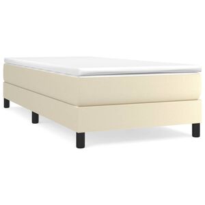 vidaXL Estrutura de cama com molas 90x200 cm couro artificial cor creme