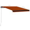 vidaXL Toldo retr&aacute;til manual com LED 300x250 cm laranja e castanho