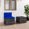 vidaXL 2 pcs conjunto lounge de paletes com almofadões pinho maciço
