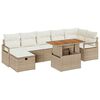 vidaXL Conjunto de Sof&aacute; de Jardim 8 unid. Bege vime PE